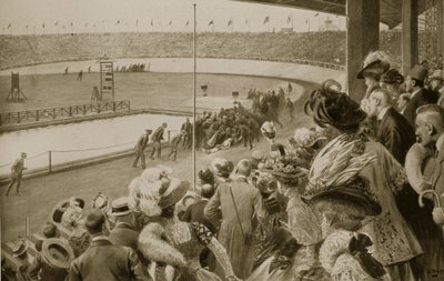 De finish van de marathon, de Olympische Spelen, 1908 door Samuel Begg